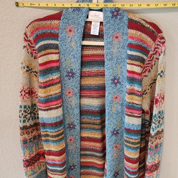 SOFT SURROUNDINGS Southwestern Style duster sweater S - Picture 6 of 10